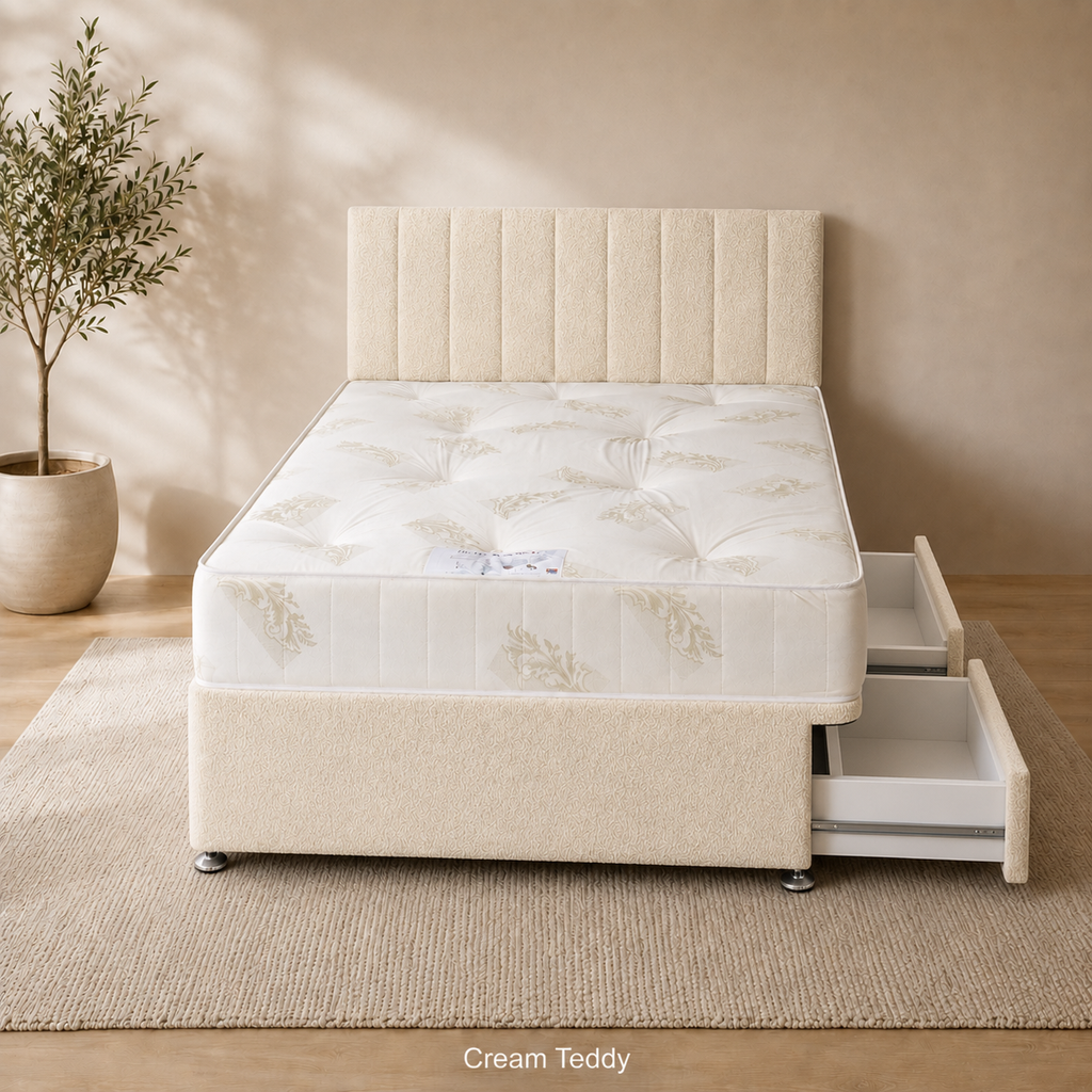 Teddy Divan Bed with Mattress & Headboard