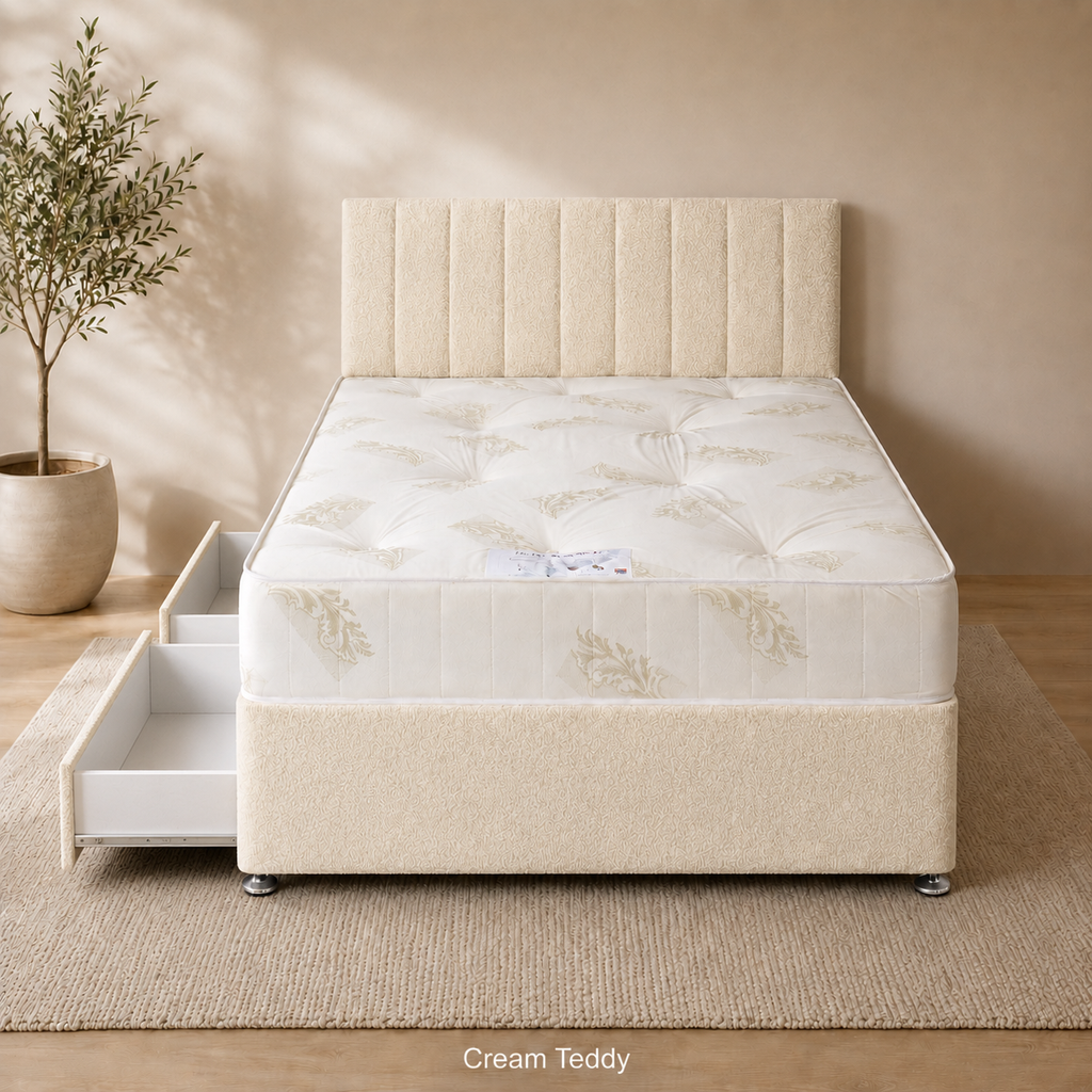 Teddy Divan Bed with Mattress & Headboard