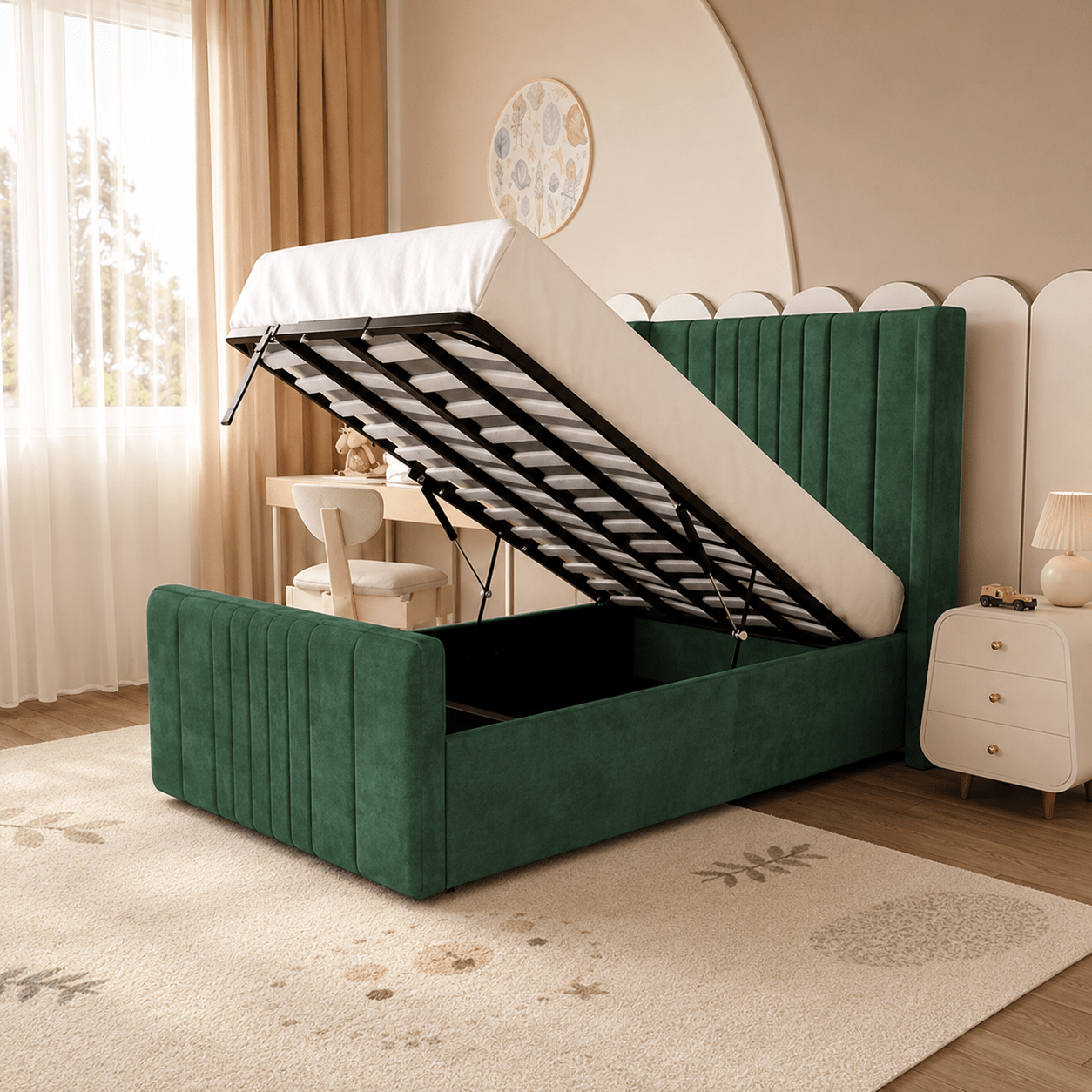 Kids Upholstered Ottoman Bed