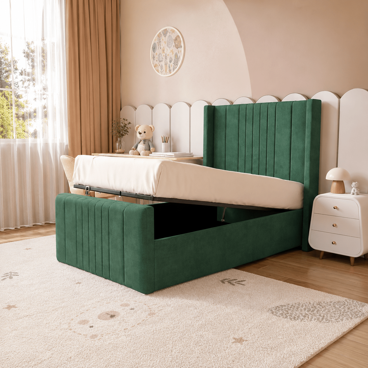Kids Upholstered Ottoman Bed