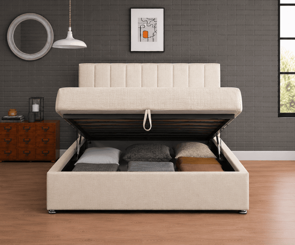 Cream Royal Ottoman Bed Set with End Lift