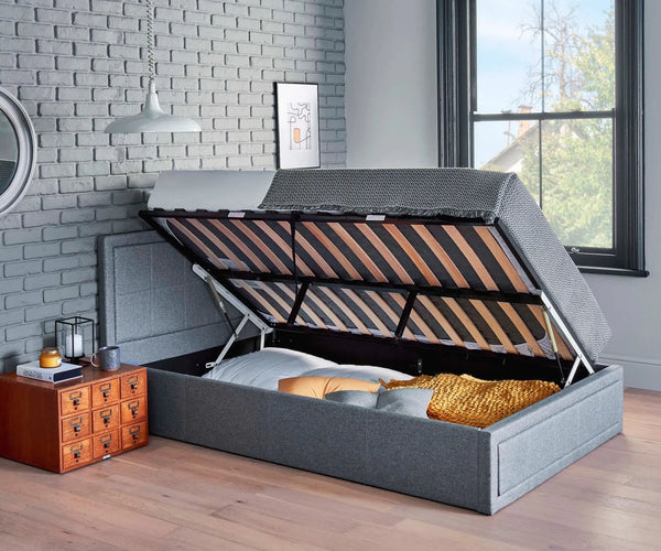 Grey Vienna Ottoman Bed Set with Side Lift