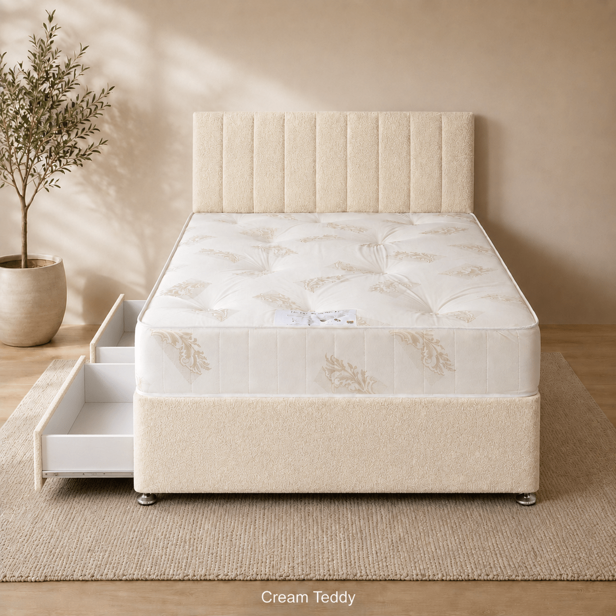 Teddy Divan Bed with Mattress & Headboard