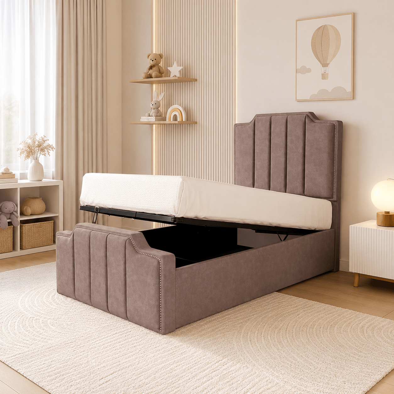 Kids Upholstered Ottoman Bed