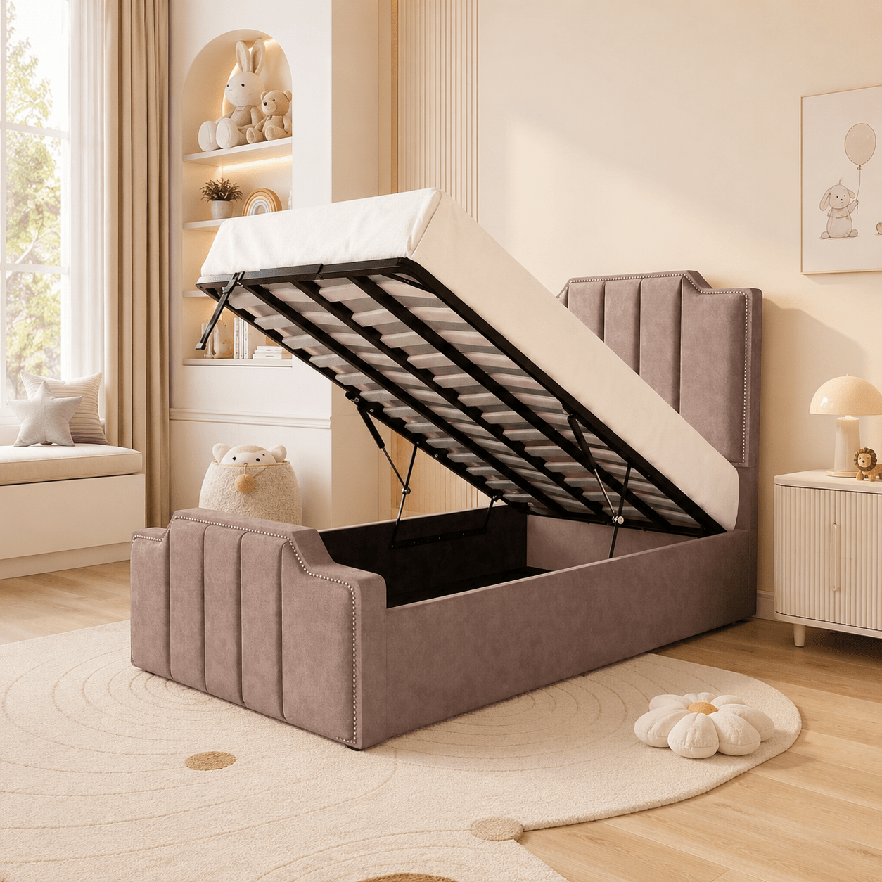 Kids Upholstered Ottoman Bed