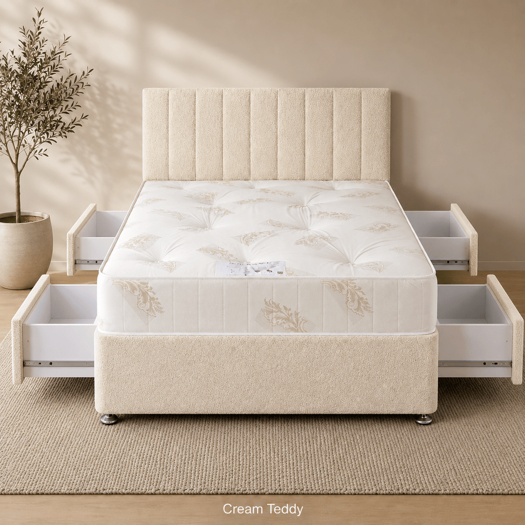 Teddy Divan Bed with Mattress & Headboard