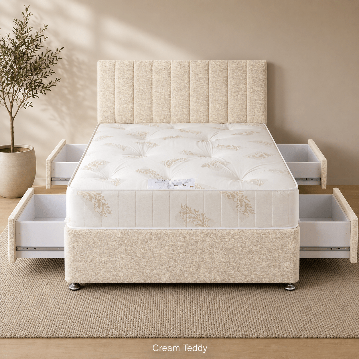 Teddy Divan Bed with Mattress & Headboard